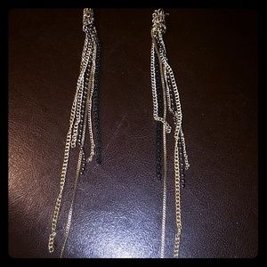 Gorgeous gold and black fashion very long earring